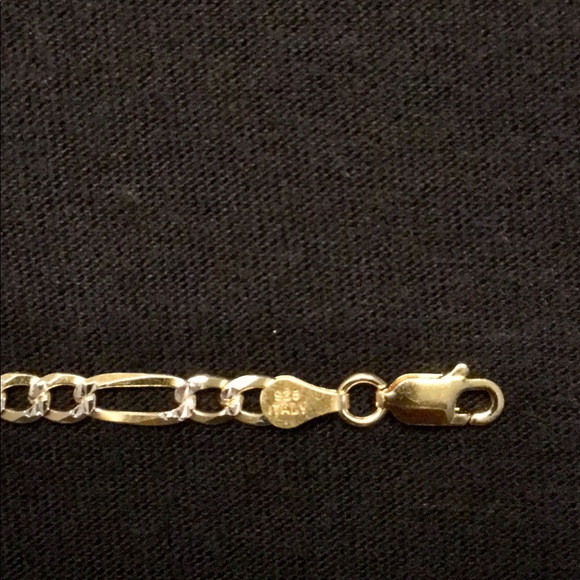 Gold Chain Vermeil Figaro 20in 3mm .925 Italy - Picture 3 of 3